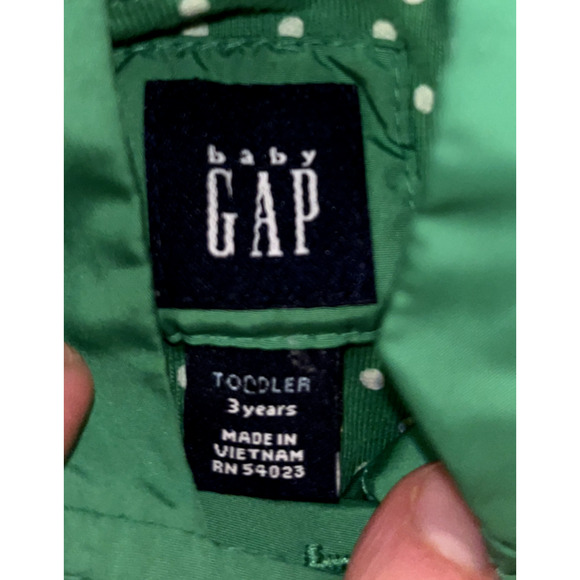 GAP KIDS Spring Jacket GIRLS 3T Cotton Polka Dot Lined Hood Grass Green - Picture 3 of 5